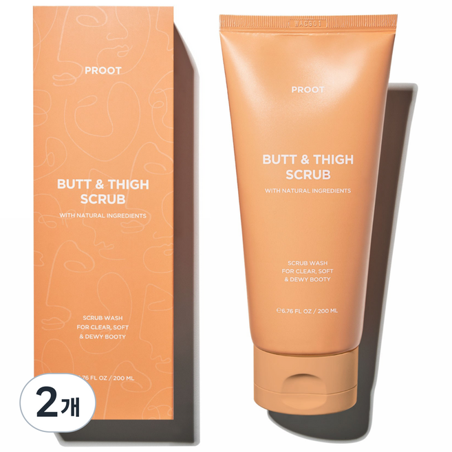 프룻 왁싱 스크럽 브라질리언 왁싱 스크럽 인그로운헤어 스크럽 바디스크럽 워시 브라질리언 왁싱 후 관리, 200ml, 2개