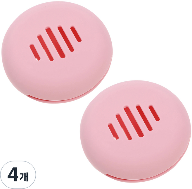 심플리프 휴대용 퍼프 보관함, 4개, 핑크