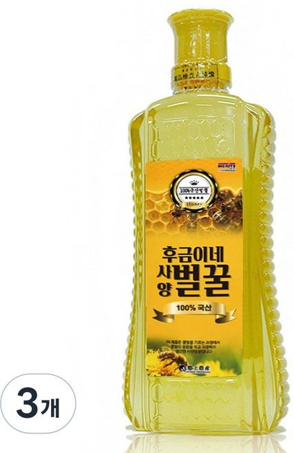 국산 꿀 후금이네 사양벌꿀, 3개, 2kg