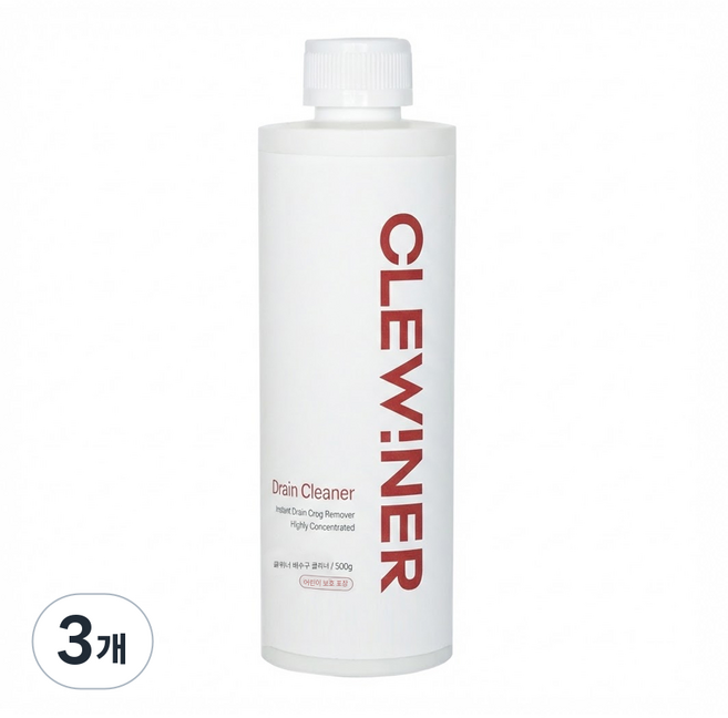 백화상점 클위너 고농축 배수구 클리너, 3개, 500g