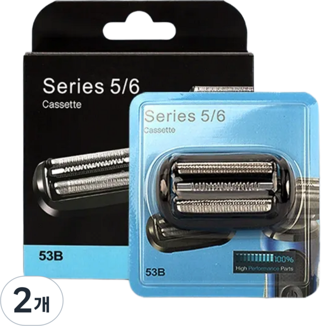 클렌즈 브라운 5 면도날 53b 54b new 시리즈5 날망 면도기날 헤드 호환용, 2개, 53b/54b, black