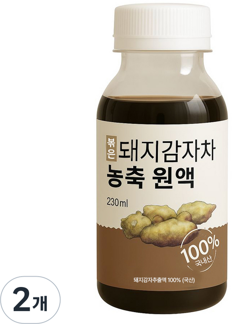 물에 바로 타먹는 국산 볶은 돼지감자차 농축원액, 2개, 230ml