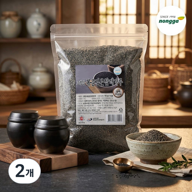 농가식품 흑임자가루 볶음 검정깨가루, 1kg, 2개