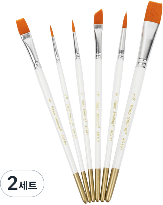 킵스마일링 시토닉 유화 아크릴화 붓 6종, 2세트