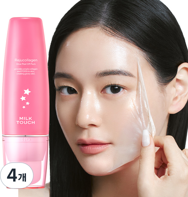 밀크터치 pdrn 초저분자 콜라겐 멜라필 크림 마스크 물광 랩핑팩, 1개입, 4개