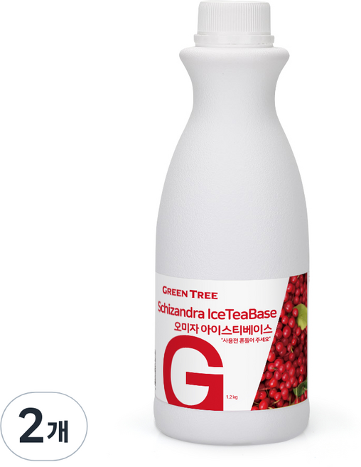 그린트리 오미자 아이스티 베이스 1.2kg, 2개