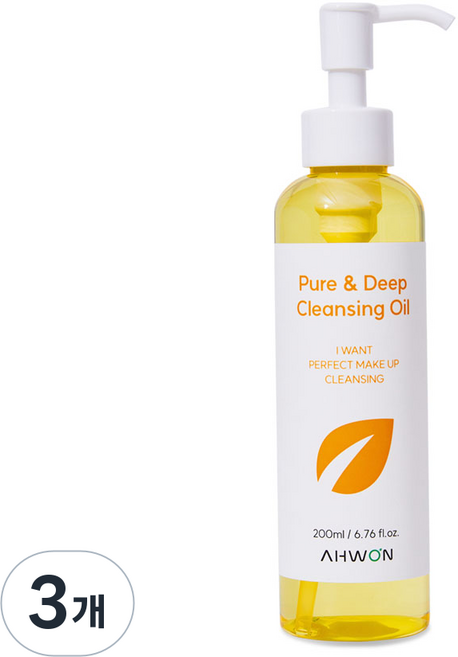아원 블랙헤드 피지케어 눈시림 없는 비건 저자극 클렌징오일, 3개, 200ml