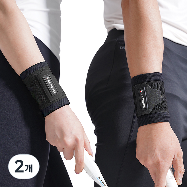 정직한닥터 더블락킹 손목보호대 스트랩 손목 아대, 블랙, 2개