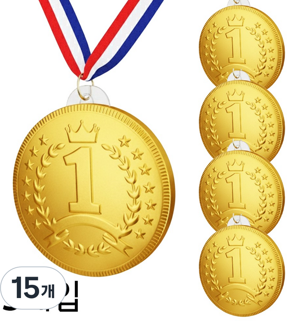 금메달 초콜릿 목걸이 포함, 15개, 1등
