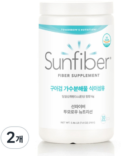 구아검가수분해물 미국 썬화이버 식이섬유 구아콩 쾌변 210g, 2개