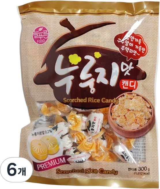늘푸른식품 누룽지맛캔디 300g (무료배송), 6개