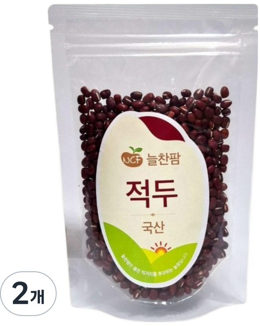 [25년산][늘찬팜] 국산 붉은팥 적두 팥죽 팥빙수용, 2개, 200g