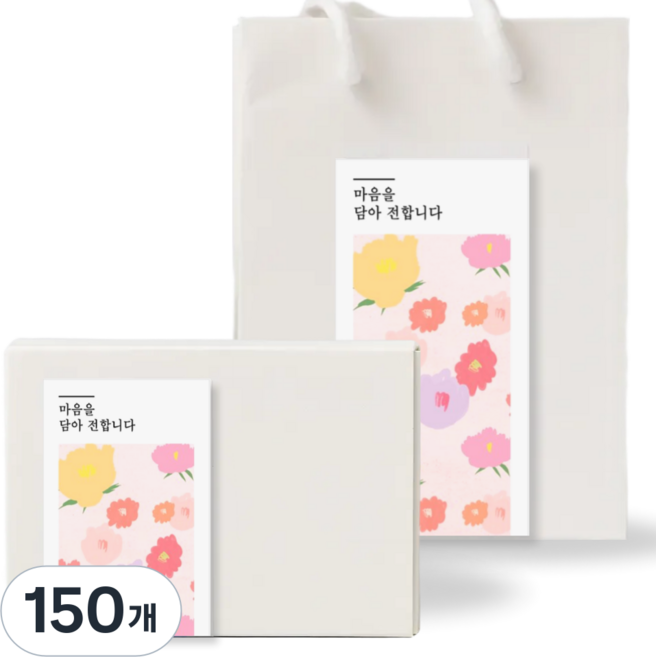 메리굿 마음을 담아 전합니다 고급 감사 선물 라벨 인디핑크 플라워, 150개