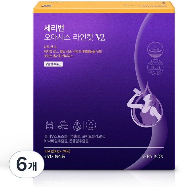 세리박스 세리번 오아시스 라인컷 V2 푸룬맛 28포, 224g, 6개