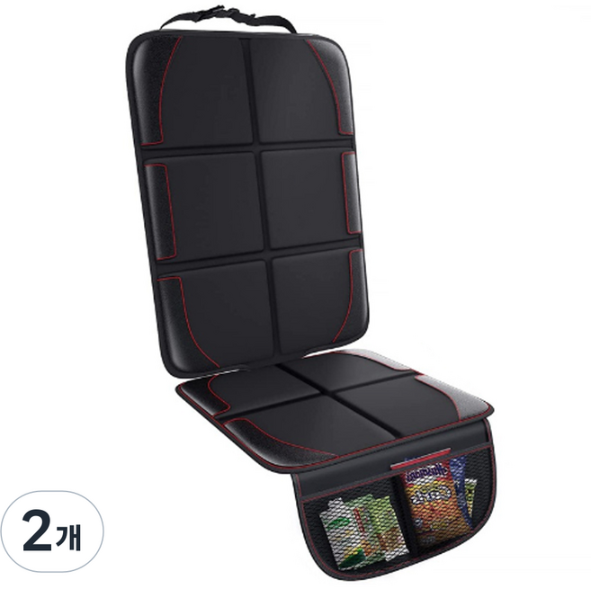 카스토리 논슬립 자동차 카시트 보호매트, 블랙, 2개