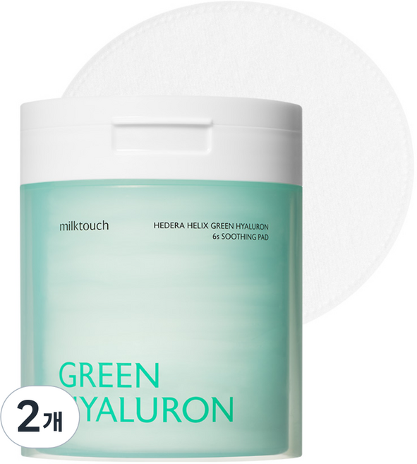 밀크터치 서양송악 그린히알루론 6초 수분 진정패드, 60매입, 2개