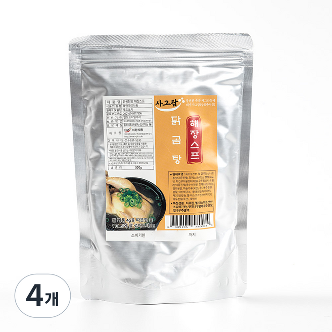 사그람 닭곰탕 해장스프 치킨파우더, 4개, 500g
