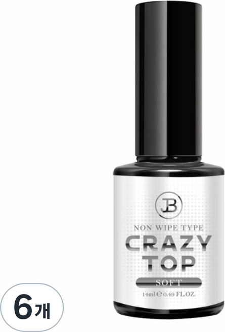 TIARA 논와이프 크레이지 오버레이 탑젤, 소프트, 14ml, 6개