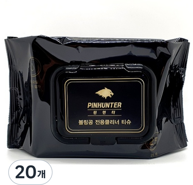 핀헌터 볼링공 전용클리너 티슈, 20개
