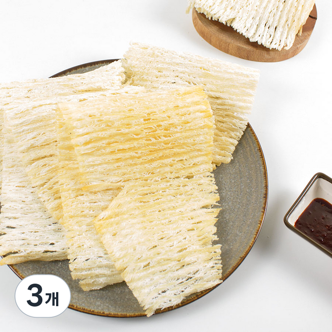 맥반석 버터구이오징어 석쇠구이 철판구이오징어, 3개, 140g