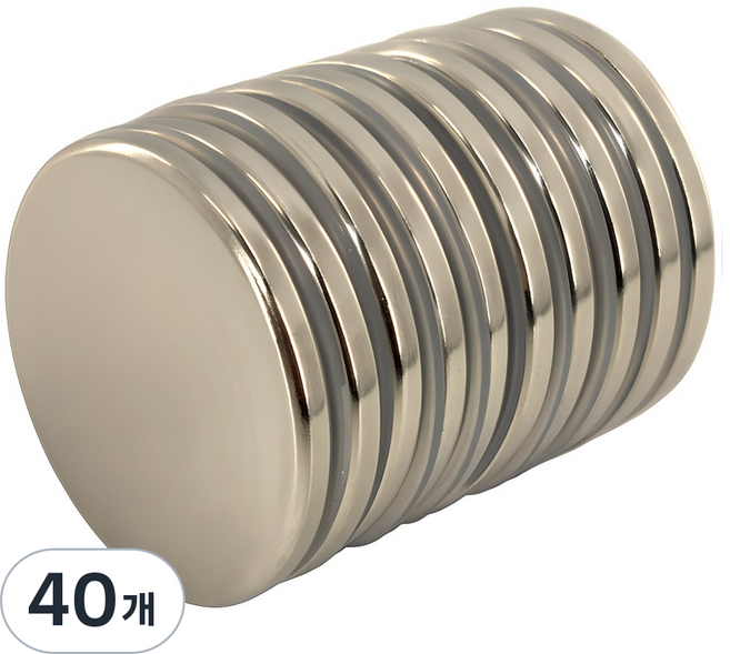 마니코 원형자석 지름30mm X 두께3mm 네오디움 자석 원형 작업용 가정용 산업용 공구 붙이는 부착식 마그네틱, 40개
