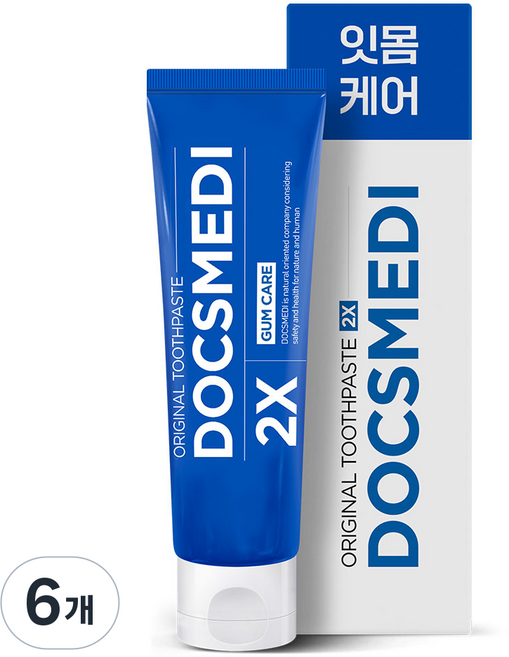 닥스메디 닥트러스트 2X 잇몸치약 임산부 천연 프로폴리스 불소 온가족 구취 제거 치과 치약, 6개, 100g