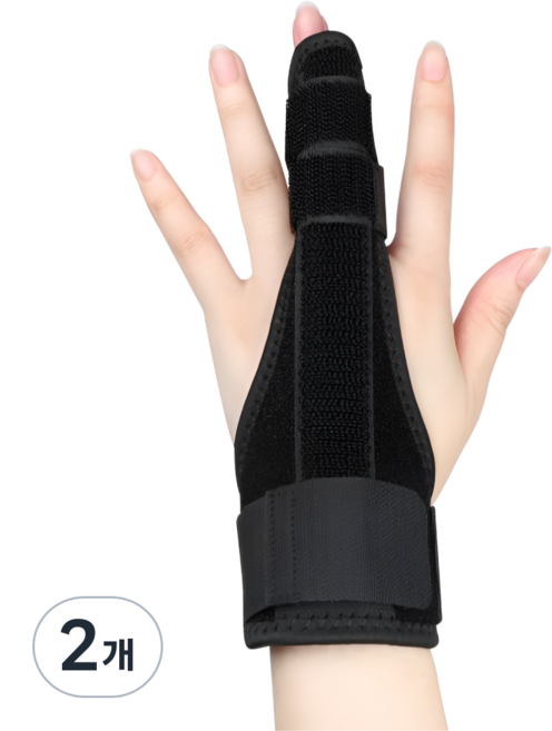 에이얼 깁스 손가락 보호대, 블랙, 2개