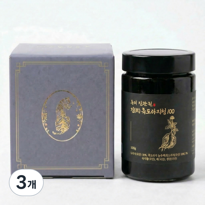 동의 진관원 지리산 흑도라지청 약도라지청 도라지 진액 국산 500g, 3개, 500ml