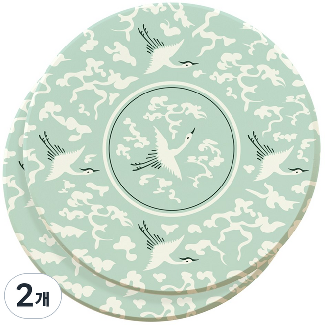 전통 규조토 컵받침 2P 세트 - 국산 티코스터 / 옐로우데이, 2개, 청자운학