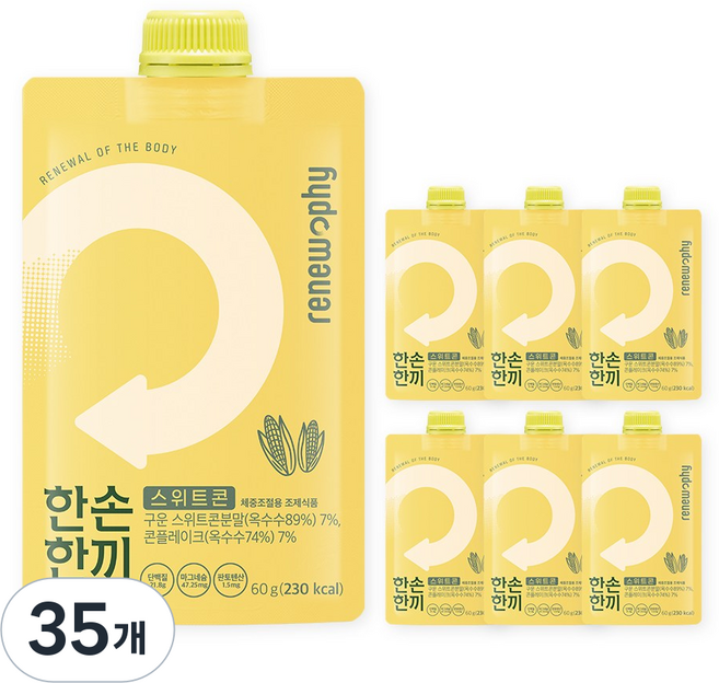 한손한끼 단백질 쉐이크 파우치 프로틴 식사대용, 60g, 35개