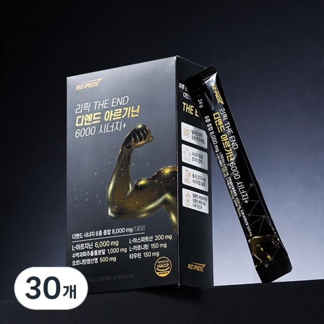 리픽 디엔드 아르기닌 6000 시트룰린 오르니틴 시너지+, 30개, 24g