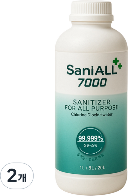 쎄니올7000 식품용 살균소독제 고농축 이산화염소수 7000PPM 원액 1리터, 2개, 1L