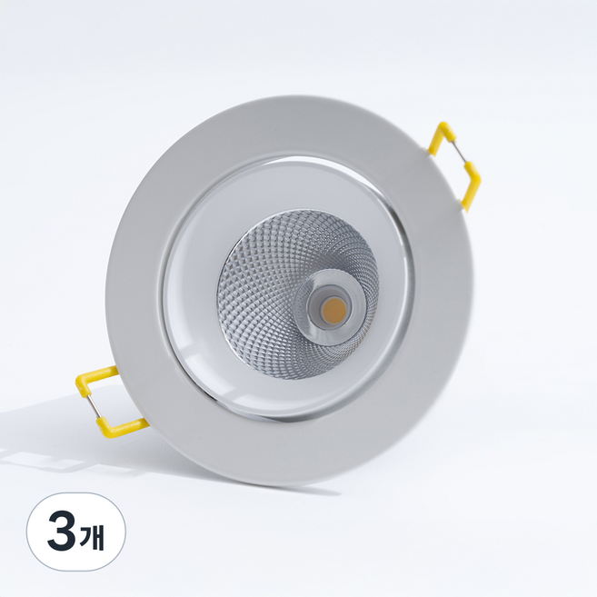 [내일도착보장] 동성 더쎈 에코초이스 COB 3인치 다운라이트 8W LED 매입등 매립등, 전구색, 3개
