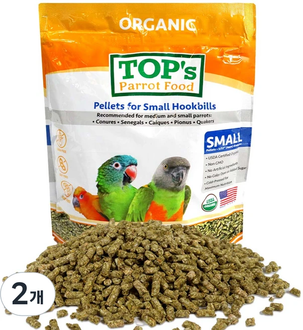 탑스오가닉 앵무새펠렛 중대형용 small, 453g, 2개 - 쿠팡