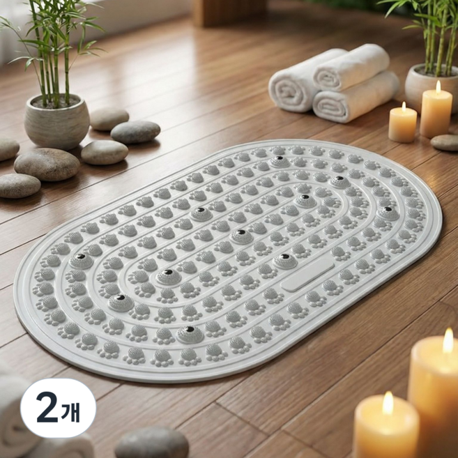 아노유 시원한 발지압판 매트 발마사지 주방 매트, 핑크, 2개