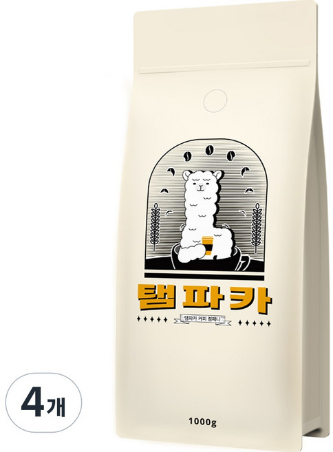 탬파카 에티오피아 예가체프 G2 커피 원두, 4개, 1kg, 홀빈(분쇄안함)