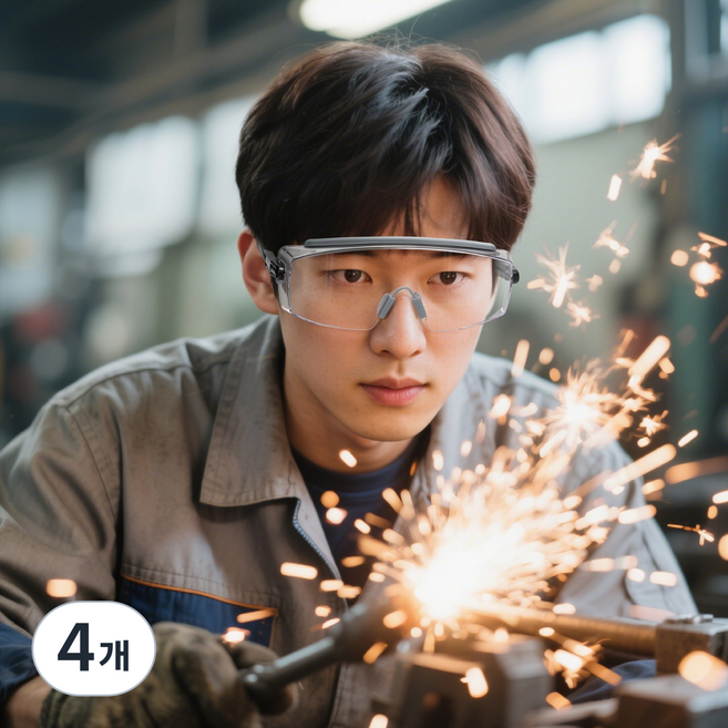 RAUOJOS 보안경 작업 보안경 워터밤 고글 김서림방지 방수의 고글 ROS-OTG001, 회색, 4개, 투명 렌즈