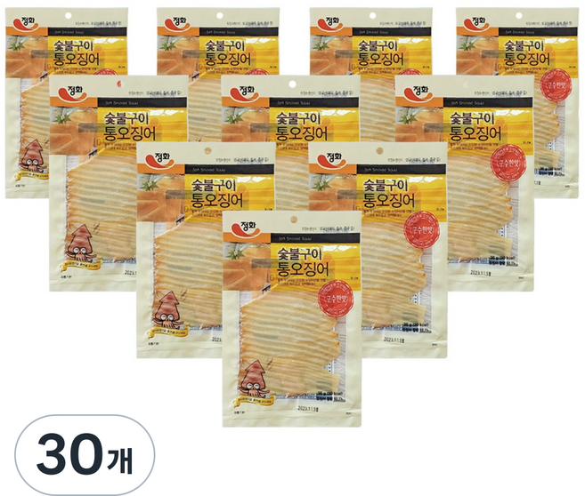 정화식품 숯불구이통오징어, 30개, 35g