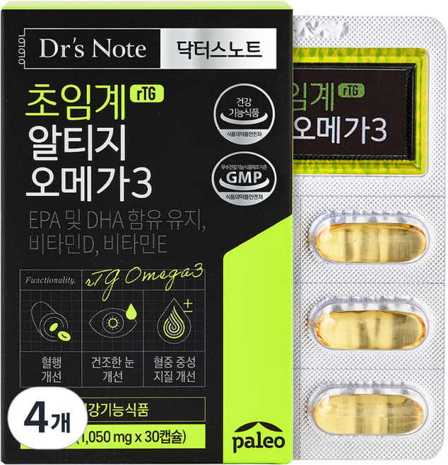 팔레오 닥터스노트 초임계 알티지 오메가3, 30정, 4개