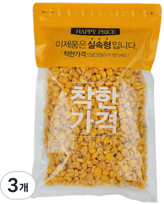 바삭바삭한 하모니콘 논두렁 밭두렁 옥수수콘 옥돌콘 스낵 안주, 400g, 3개