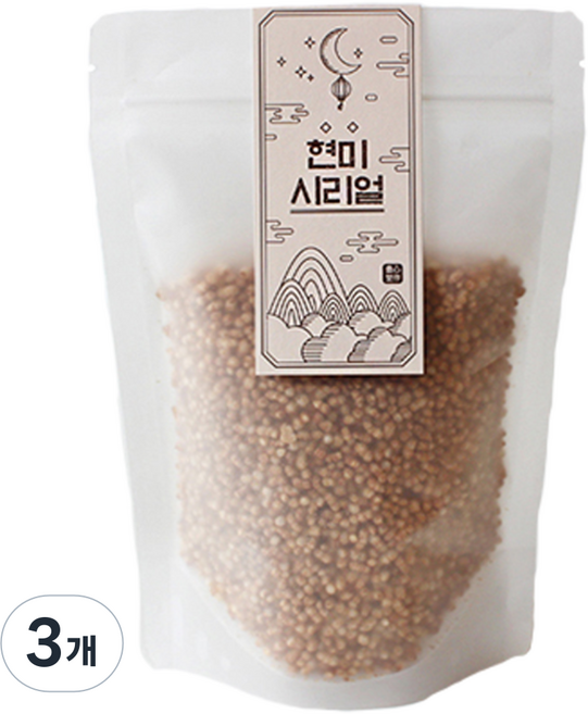 풍심당 현미 시리얼 누룽지 저당간식 식사대용 답례품, 120g, 3개
