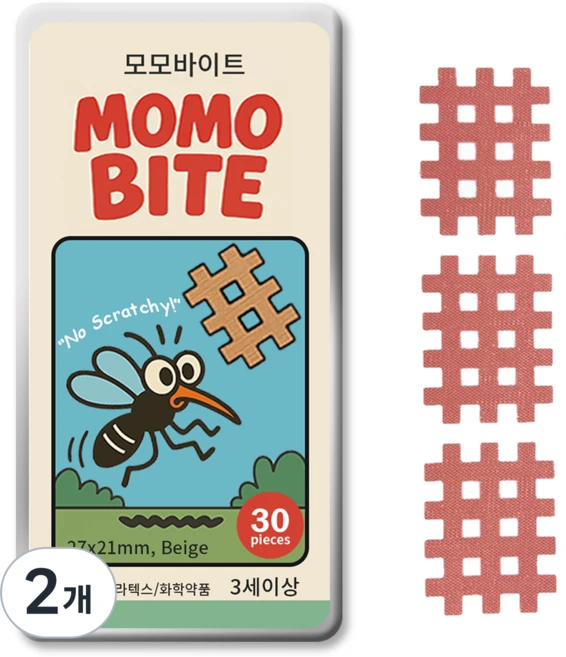 모모바이트 모기패치 30매 KC적합 크로스테입, 2개 - 쿠팡