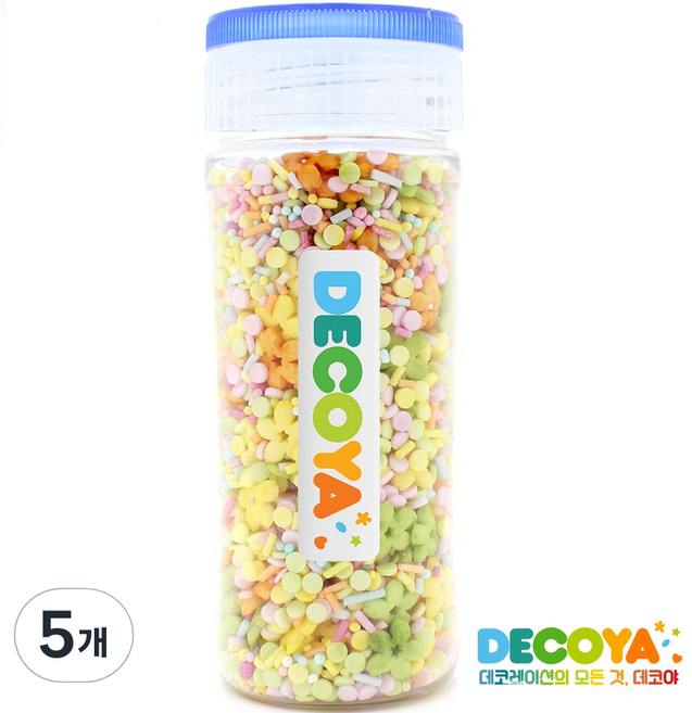 데코야 스윗 스프링믹스 스프링클 간편용기 (스프링클/제과제빵/데코), 5개, 80g