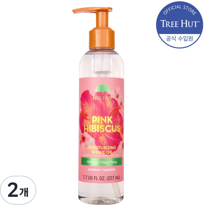 트리헛 모이스처라이징 바디 쉐이브오일 핑크 히비스커스, 2개, 227ml - 쿠팡