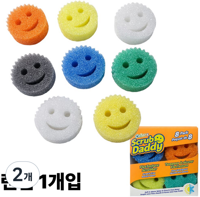 코스트코 스크럽대디 스마일 스펀지 수세미, 2개, 1개