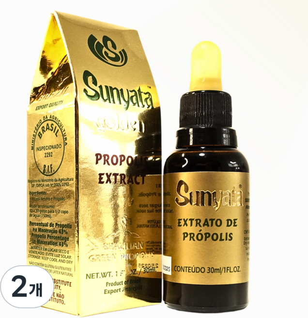 선야타 브라질 그린 프로폴리스 원액 액상 리퀴드, 30ml, 2개