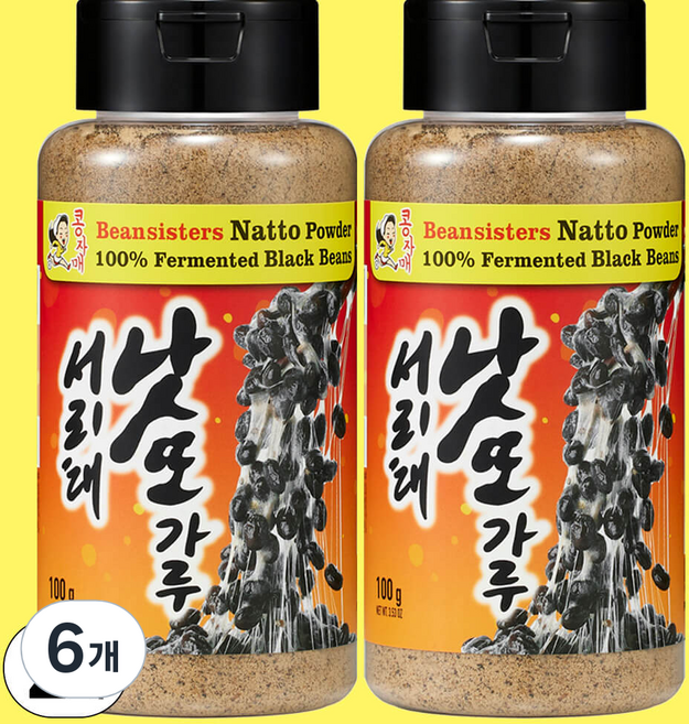 서리태 낫또 가루 고활성 나토키나제 국제인증 국산 100% 임실 검정콩 낫토균 나토 유산균 다이어트, 100g, 6개