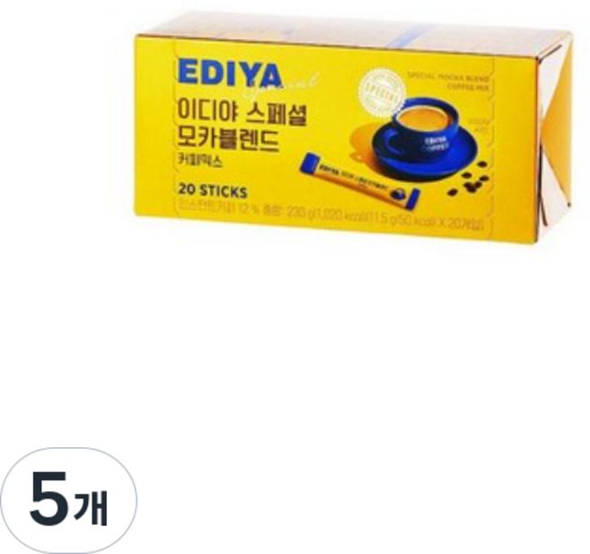 이디야 스페셜 모카블렌드 커피믹스, 11.5g, 20개입, 5개