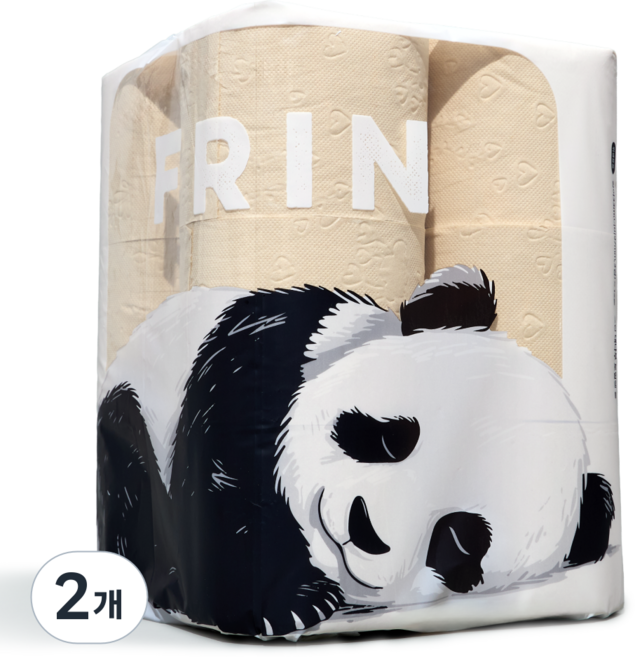 FRIN 먼지 줄인 대나무 천연펄프 3겹 화장지, 2세트, 12롤, 33m