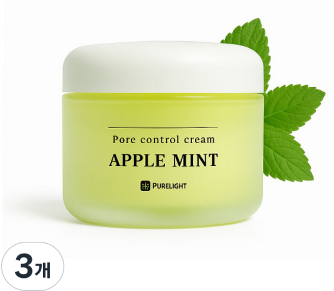 퓨어라이트 애플민트 모공수축 크림, 3개, 50ml
